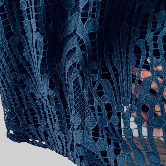 TWO SISTERS THE LABEL TARA DRESS LACE MINI DRESS IN DARK BLUE - Picture 12 of 16